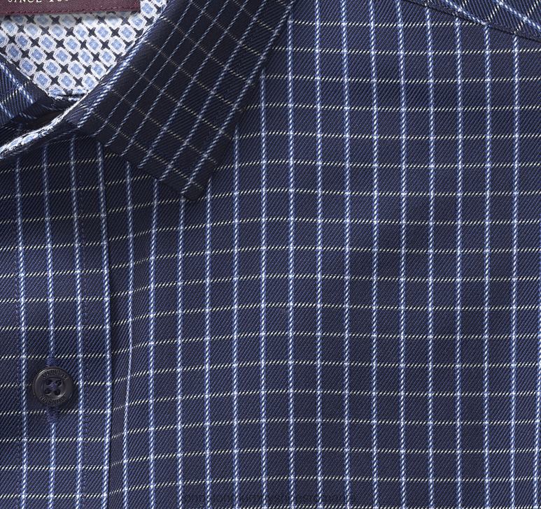 geam din twill bleumarin 6FF4F786 bărbați Johnston  Murphy cămașă rochie cu mânecă lungă îmbrăcăminte