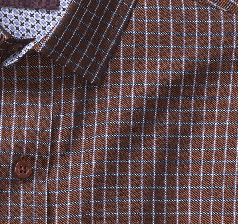 geam din twill ruginit 6FF4F690 bărbați Johnston  Murphy cămașă rochie cu mânecă lungă îmbrăcăminte
