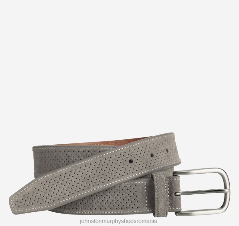 gri 6FF4F1133 bărbați Johnston  Murphy centura de piele intoarsa perf accesorii