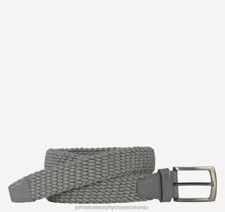 gri 6FF4F1135 bărbați Johnston  Murphy curea țesătă din tricot stretch accesorii