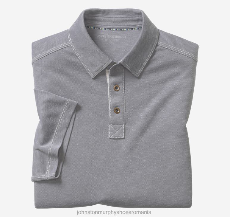 gri 6FF4F504 bărbați Johnston  Murphy polo vintage slub îmbrăcăminte