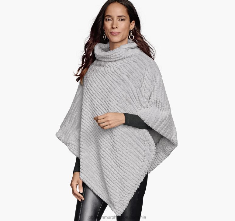gri deschis 6FF4F1302 femei Johnston  Murphy poncho reversibil din blană artificială îmbrăcăminte
