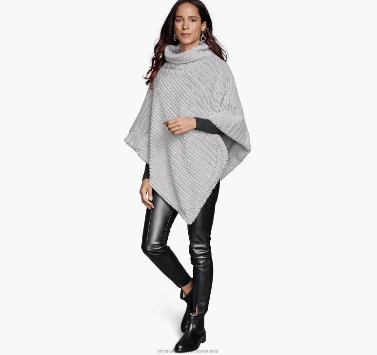 gri deschis 6FF4F1302 femei Johnston  Murphy poncho reversibil din blană artificială îmbrăcăminte
