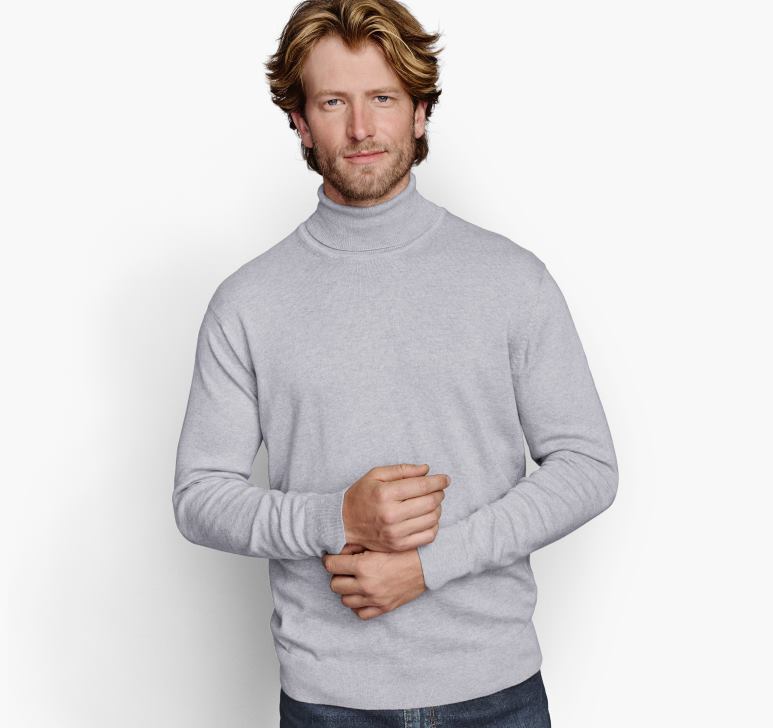 gri deschis 6FF4F822 unisex Johnston  Murphy pulover cu guler rotit îmbrăcăminte