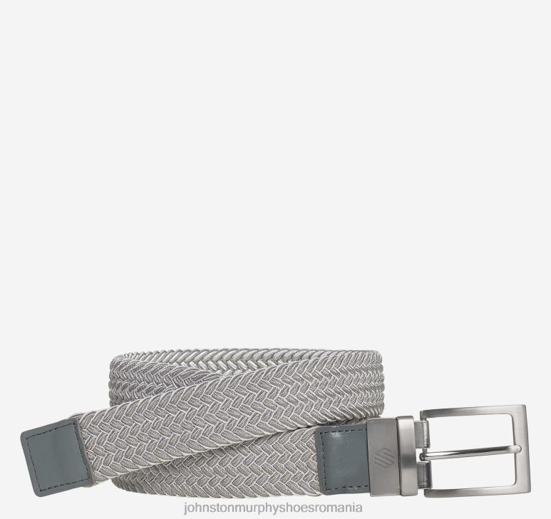 gri/alb 6FF4F964 bărbați Johnston  Murphy centură reversibilă din țesătură elastică accesorii