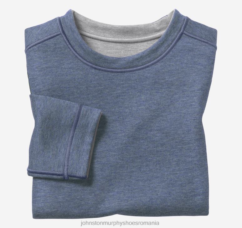 albastru/gri deschis 6FF4F1382 băiat Johnston & Murphy crewneck solid reversibil pentru baieti îmbrăcăminte