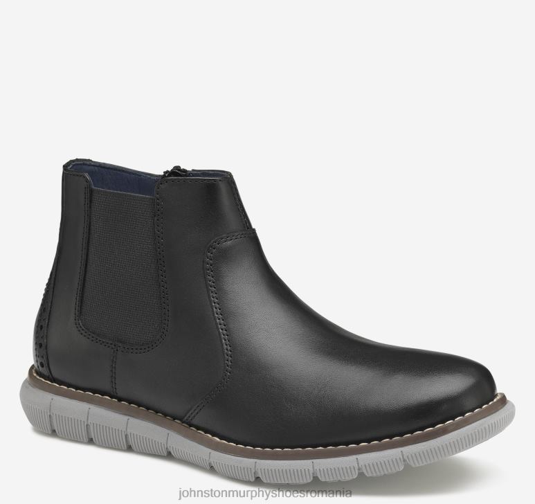 negru plin de cereale 6FF4F1325 băiat Johnston & Murphy copil mare Holden Chelsea Boot pantofi