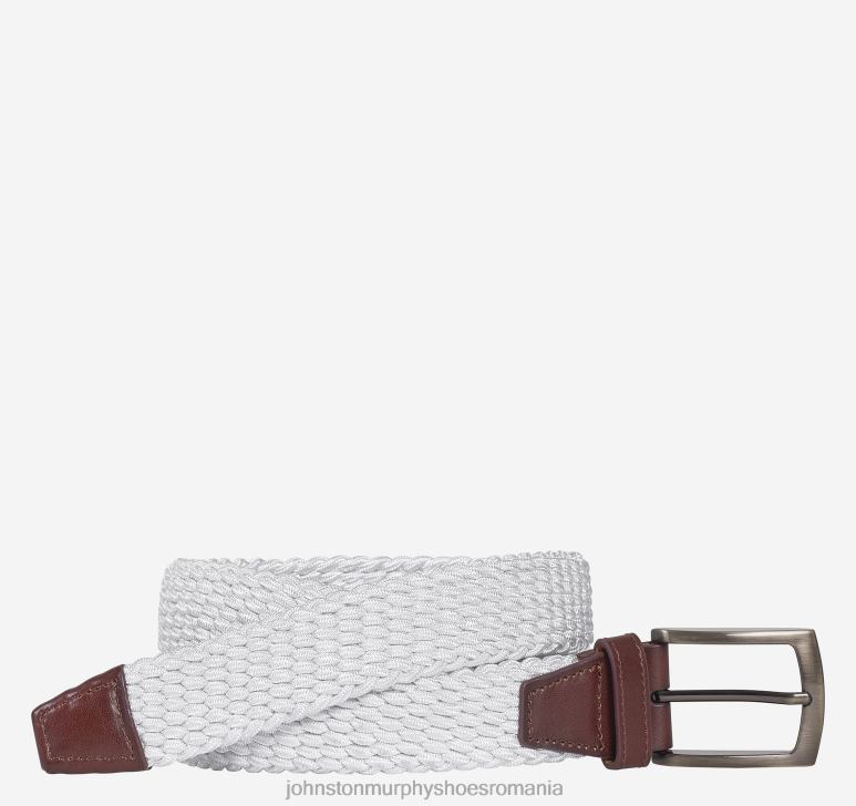 alb 6FF4F1136 bărbați Johnston & Murphy curea țesătă din tricot stretch accesorii