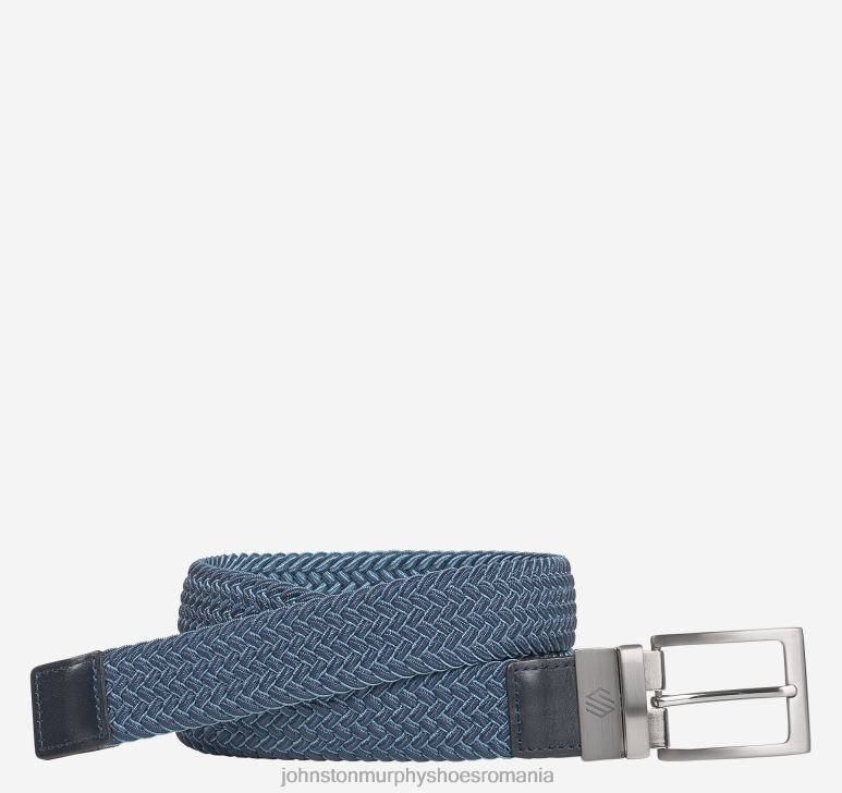 albastru marin 6FF4F965 bărbați Johnston & Murphy centură reversibilă din țesătură elastică accesorii