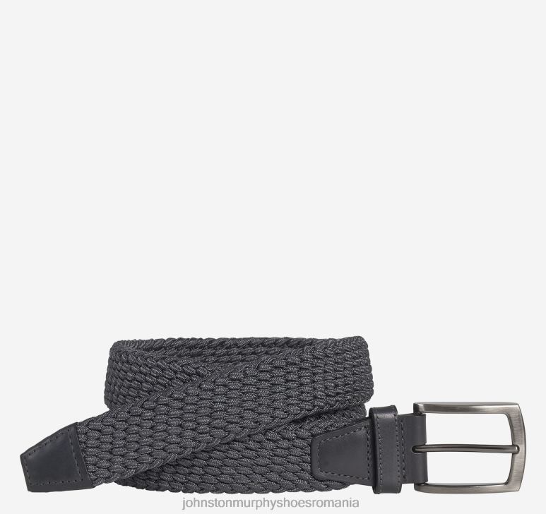 cărbune 6FF4F1147 bărbați Johnston & Murphy curea țesătă din tricot stretch accesorii