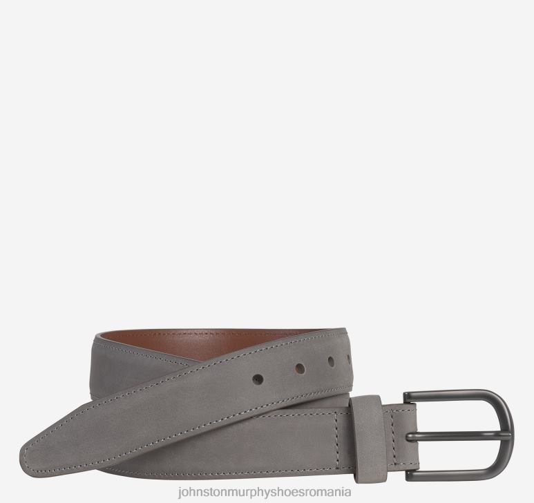gri 6FF4F1021 bărbați Johnston & Murphy curea cu cusături în contrast cu ulei accesorii