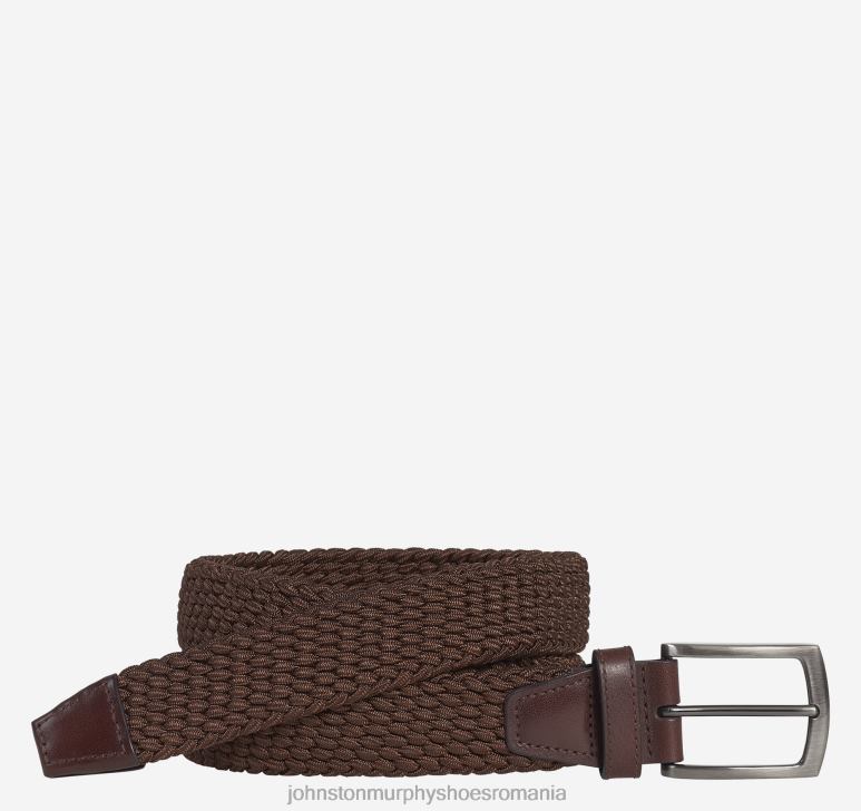maro 6FF4F1146 bărbați Johnston & Murphy curea țesătă din tricot stretch accesorii