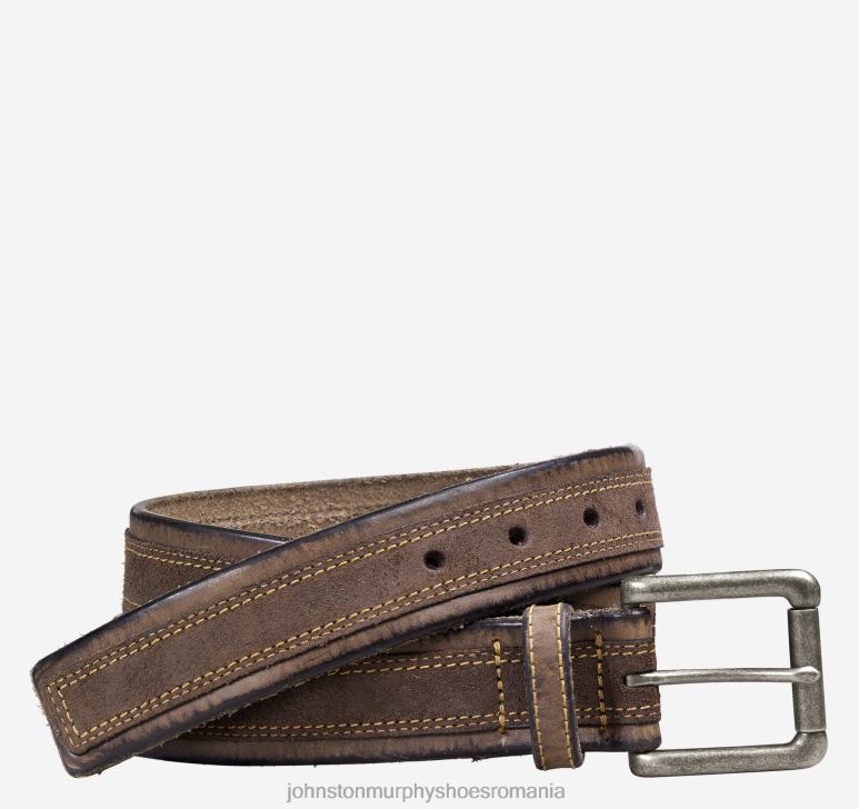 maro 6FF4F993 bărbați Johnston & Murphy curea suprapusă din piele intoarsa accesorii