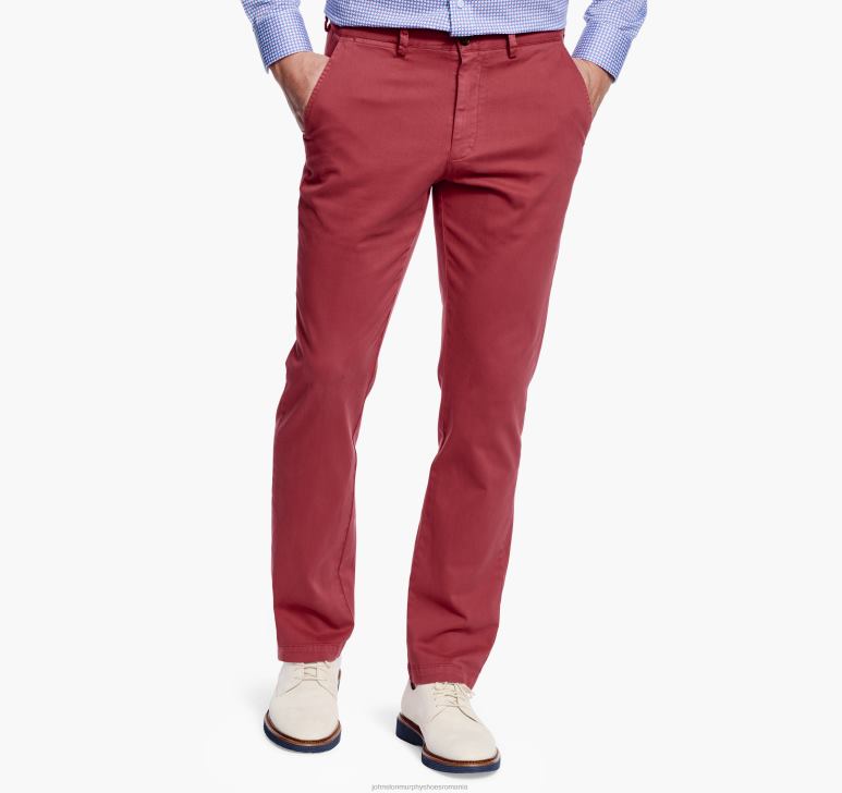 roșu 6FF4F644 bărbați Johnston & Murphy pantaloni chino spalati îmbrăcăminte