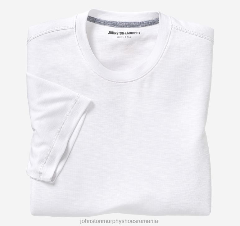 alb 6FF4F556 bărbați Johnston & Murphy tricou vintage cu decolteu slub îmbrăcăminte