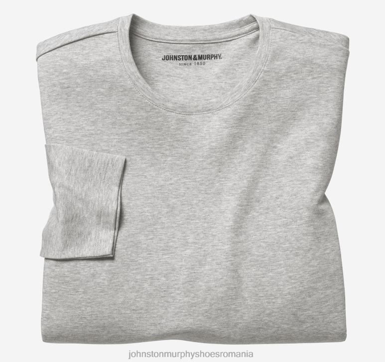 erica gri 6FF4F686 bărbați Johnston & Murphy tricou esențial cu mânecă lungă îmbrăcăminte