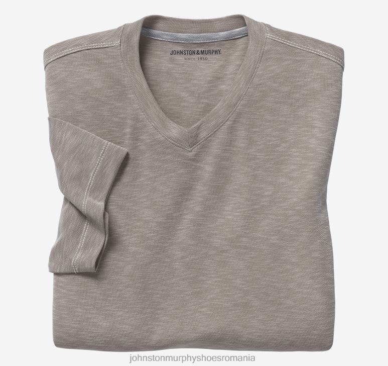 nisip 6FF4F628 bărbați Johnston & Murphy tricou vintage cu decolteu în V îmbrăcăminte