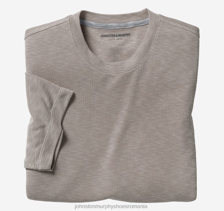 nisip 6FF4F749 bărbați Johnston & Murphy tricou vintage cu decolteu slub îmbrăcăminte