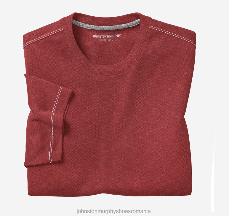 roșu 6FF4F609 bărbați Johnston & Murphy tricou vintage cu decolteu slub îmbrăcăminte