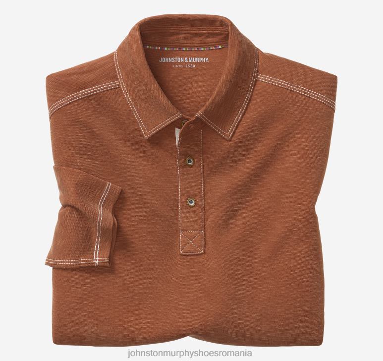 rugini 6FF4F853 bărbați Johnston & Murphy polo vintage cu mâneci lungi îmbrăcăminte