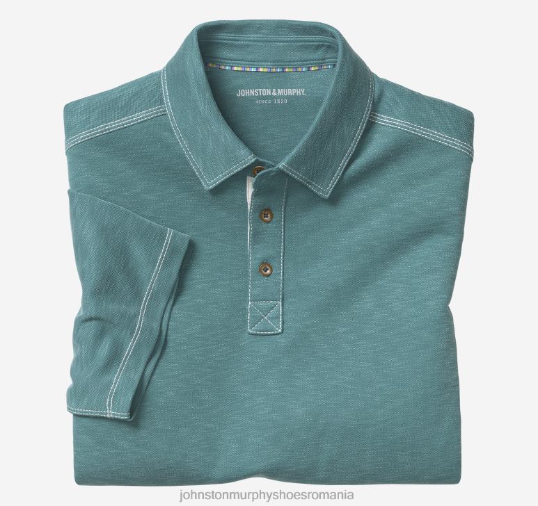 verde 6FF4F413 bărbați Johnston & Murphy polo vintage slub îmbrăcăminte