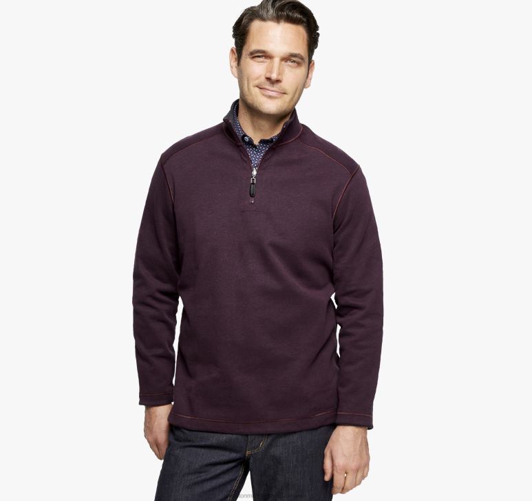 visiniu/carbune 6FF4F755 bărbați Johnston & Murphy fermoar solid reversibil îmbrăcăminte