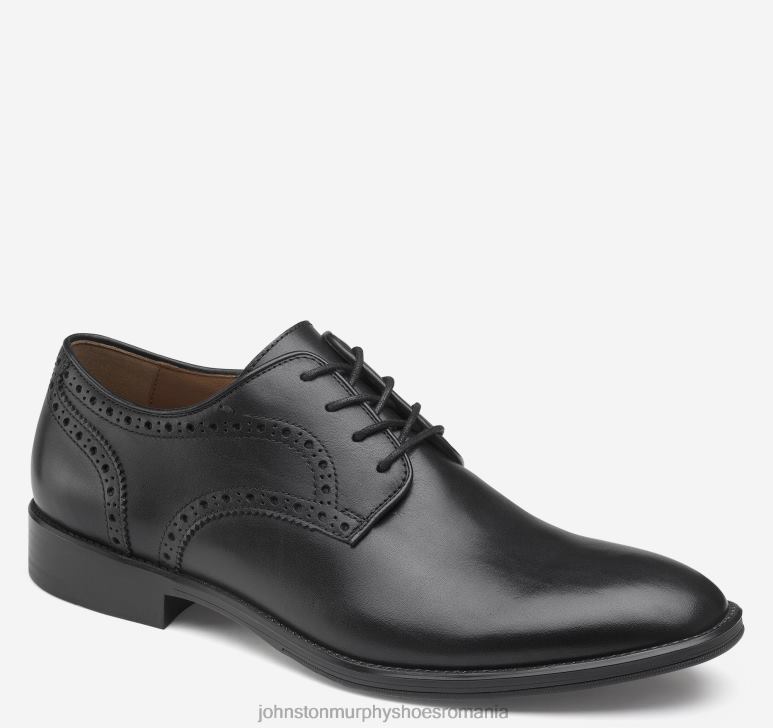 negru plin de cereale 6FF4F325 bărbați Johnston & Murphy henrick degetul simplu pantofi