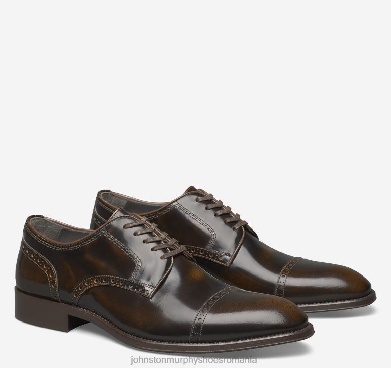 piele de vițel italiană coniac 6FF4F322 bărbați Johnston & Murphy flynn cap toe pantofi