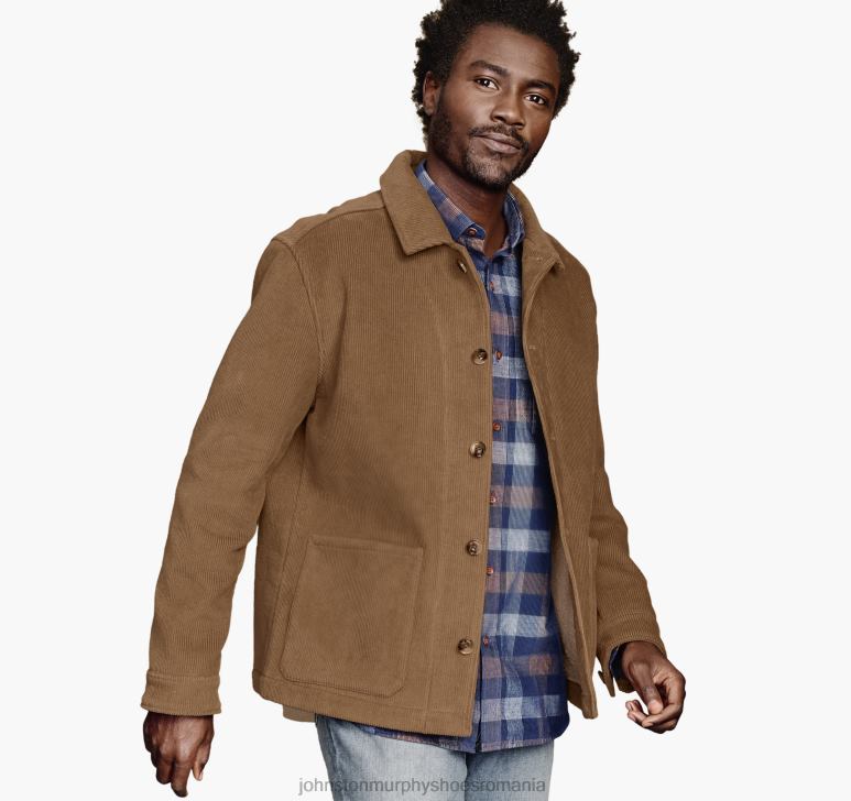 cămilă 6FF4F824 unisex Johnston & Murphy geacă din catifea căptușită cu sherpa îmbrăcăminte