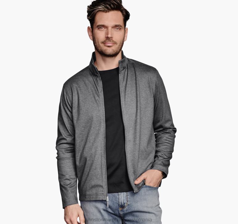 gri 6FF4F633 unisex Johnston & Murphy imprimare texturată xc4 cu fermoar complet îmbrăcăminte