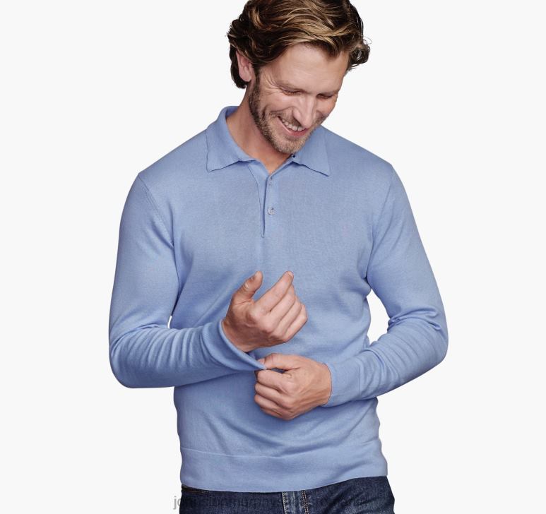 albastru deschis 6FF4F826 unisex Johnston & Murphy pulover polo îmbrăcăminte