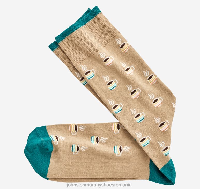 kaki 6FF4F1077 bărbați Johnston  Murphy șosete cu cană de cafea accesorii