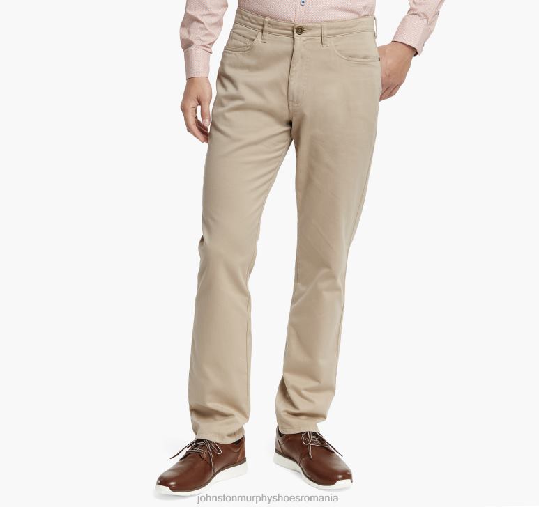 kaki 6FF4F473 bărbați Johnston  Murphy pantaloni cu cinci buzunare îmbrăcăminte