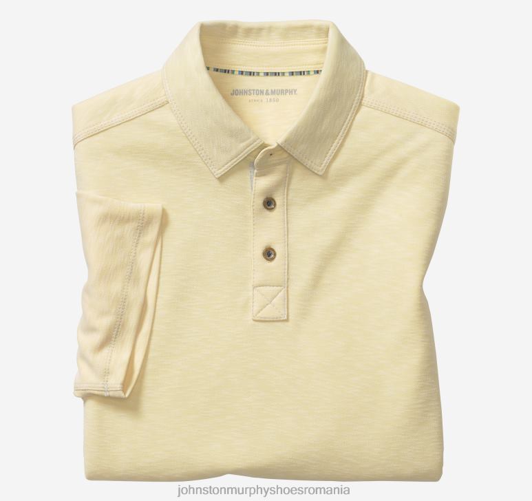 lumină galbenă 6FF4F512 bărbați Johnston  Murphy polo vintage slub îmbrăcăminte