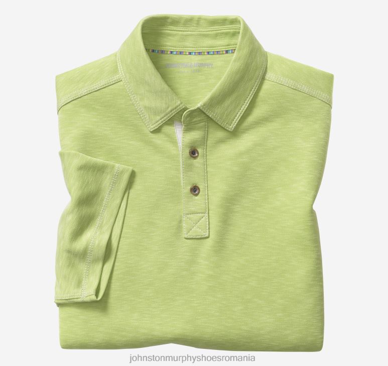 lămâie verde 6FF4F467 bărbați Johnston  Murphy polo vintage slub îmbrăcăminte
