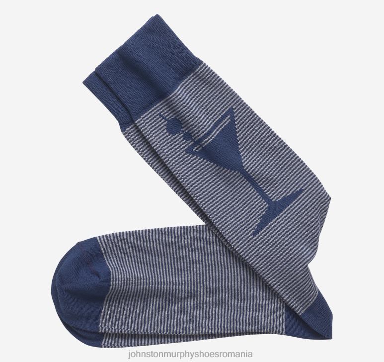 marina 6FF4F1161 bărbați Johnston  Murphy șosete martini în dungi accesorii