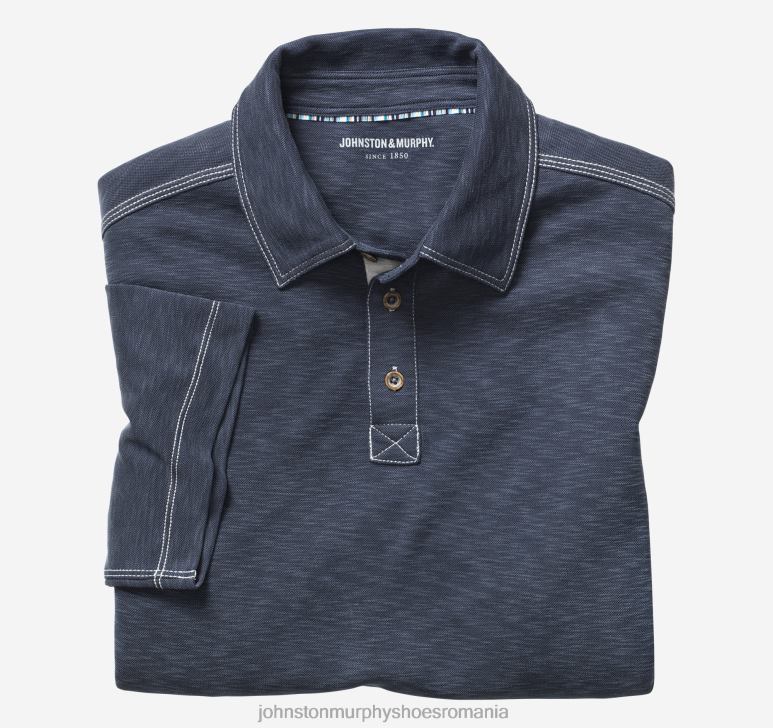 marina 6FF4F397 bărbați Johnston  Murphy polo vintage slub îmbrăcăminte