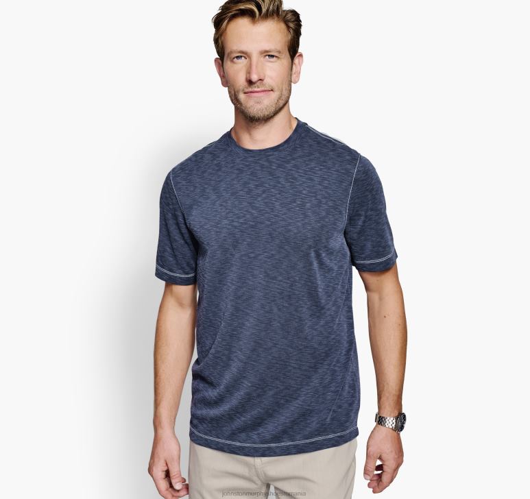 marina 6FF4F608 bărbați Johnston  Murphy tricou vintage cu decolteu slub îmbrăcăminte
