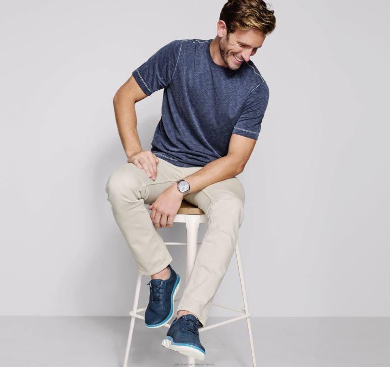 marina 6FF4F608 bărbați Johnston  Murphy tricou vintage cu decolteu slub îmbrăcăminte
