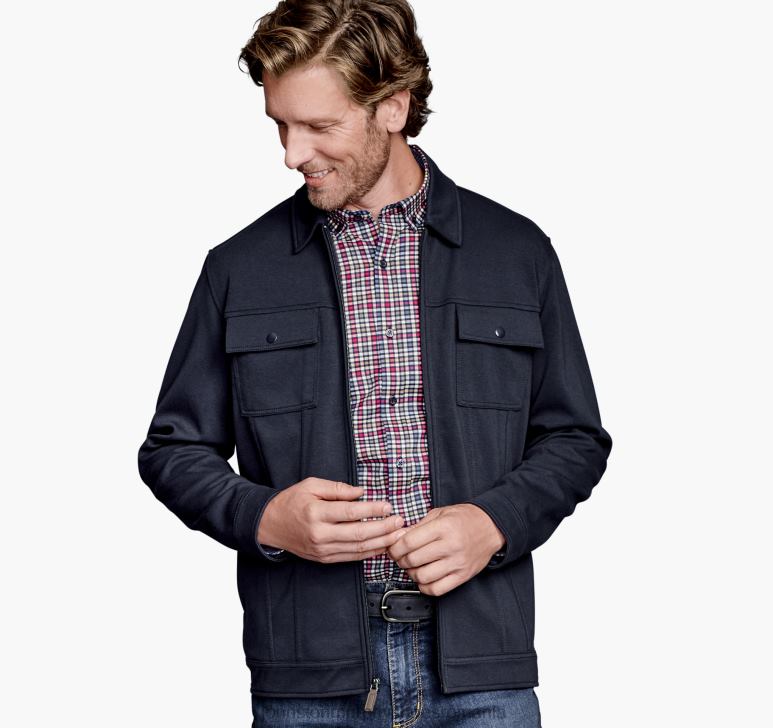 marina 6FF4F873 unisex Johnston  Murphy jachetă cămașă cu fermoar complet îmbrăcăminte