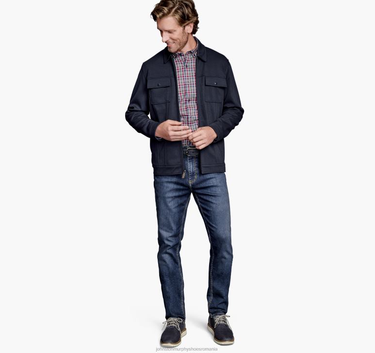 marina 6FF4F873 unisex Johnston  Murphy jachetă cămașă cu fermoar complet îmbrăcăminte