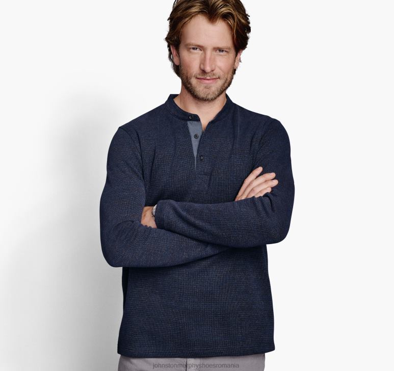 marina 6FF4F894 bărbați Johnston  Murphy henley texturat îmbrăcăminte
