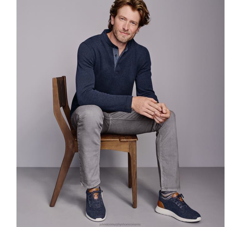 marina 6FF4F894 bărbați Johnston  Murphy henley texturat îmbrăcăminte