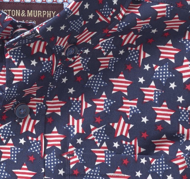 marină patriotică 6FF4F1410 băiat Johnston  Murphy cămașă cu mânecă scurtă pentru băieți îmbrăcăminte