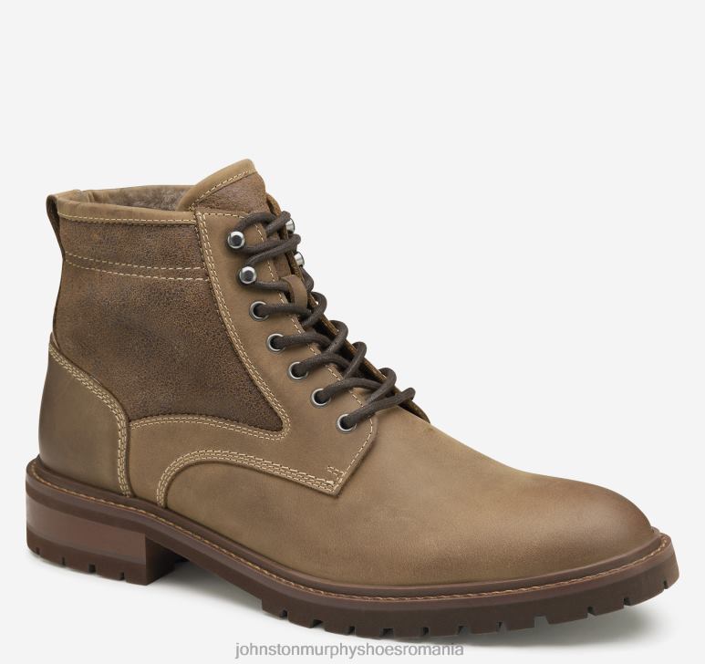 maro uns cu ulei de cereale integrale / shearling 6FF4F384 bărbați Johnston  Murphy cizme din shearling cu vârf simplu pantofi