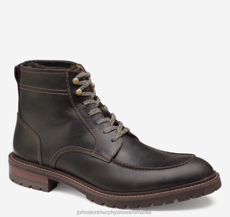 maro închis bob plin 6FF4F350 bărbați Johnston  Murphy cizme din shearling barrett moc toe pantofi