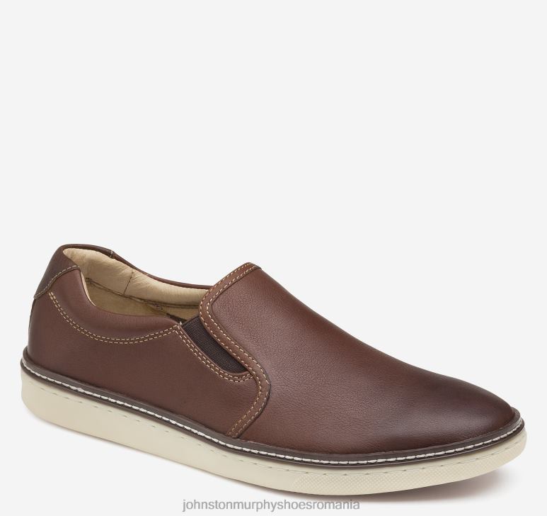 maro-închis turnat bob plin 6FF4F74 bărbați Johnston  Murphy mcguffey slip-on pantofi