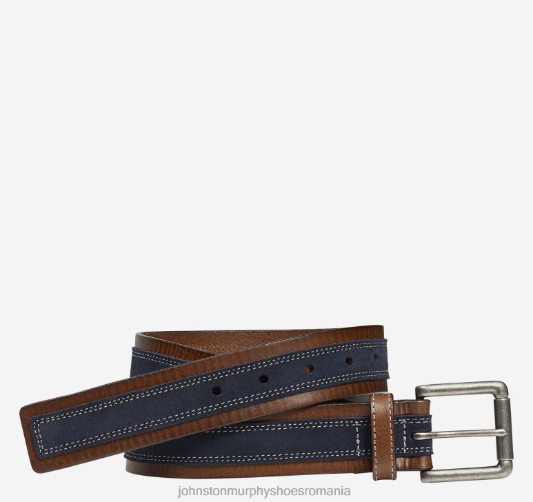 maro/bleumarin 6FF4F991 bărbați Johnston  Murphy curea suprapusă din piele intoarsa accesorii