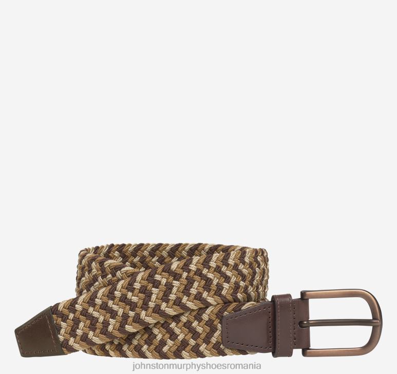 maro/multi 6FF4F1148 bărbați Johnston  Murphy curea țesătă din tricot stretch accesorii
