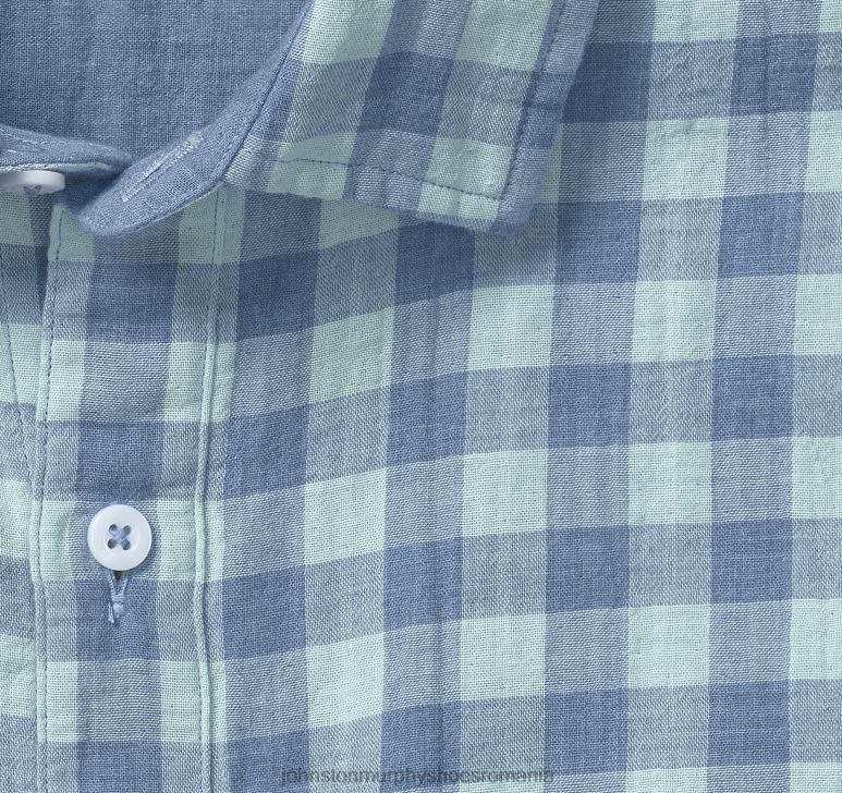 mentă vichy mare 6FF4F702 unisex Johnston  Murphy cămașă cu mânecă scurtă cu două straturi îmbrăcăminte